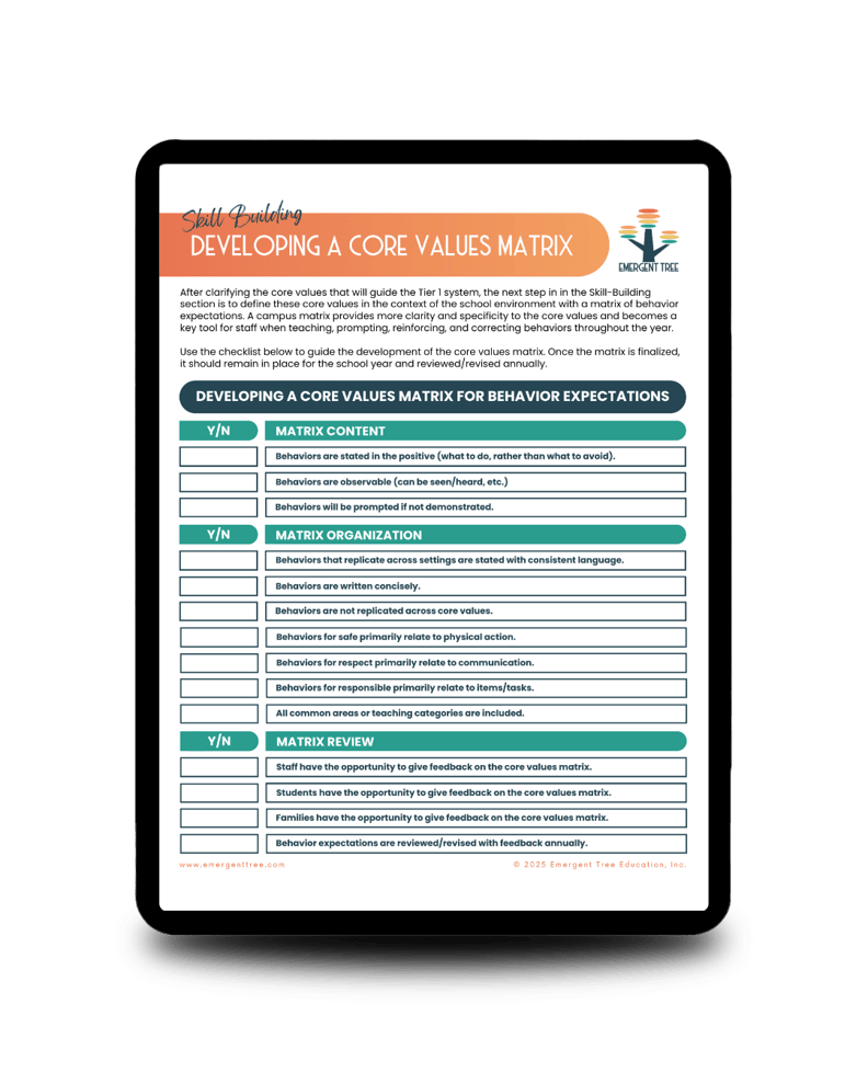 Core Values Checklist | Emergent Tree